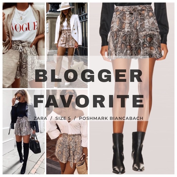 Zara Dresses & Skirts - NWT • ZARA Satin Snakeskin Skort